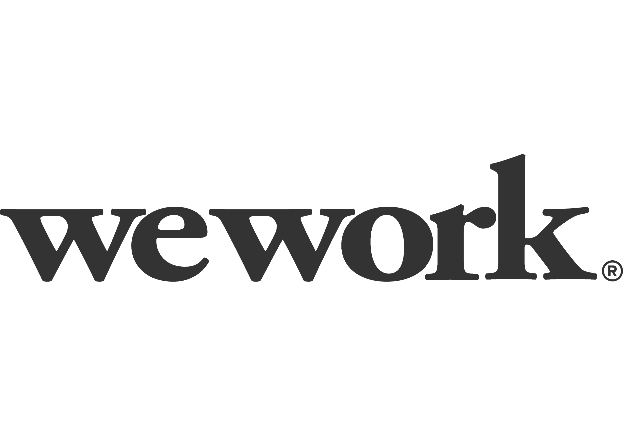 Wework logo on a black background showcasing the London Cookery Class or Migrateful.